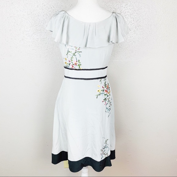 Anthro Floreat Silk Cold Climate Garden Dress 2 - Picture 2 of 7